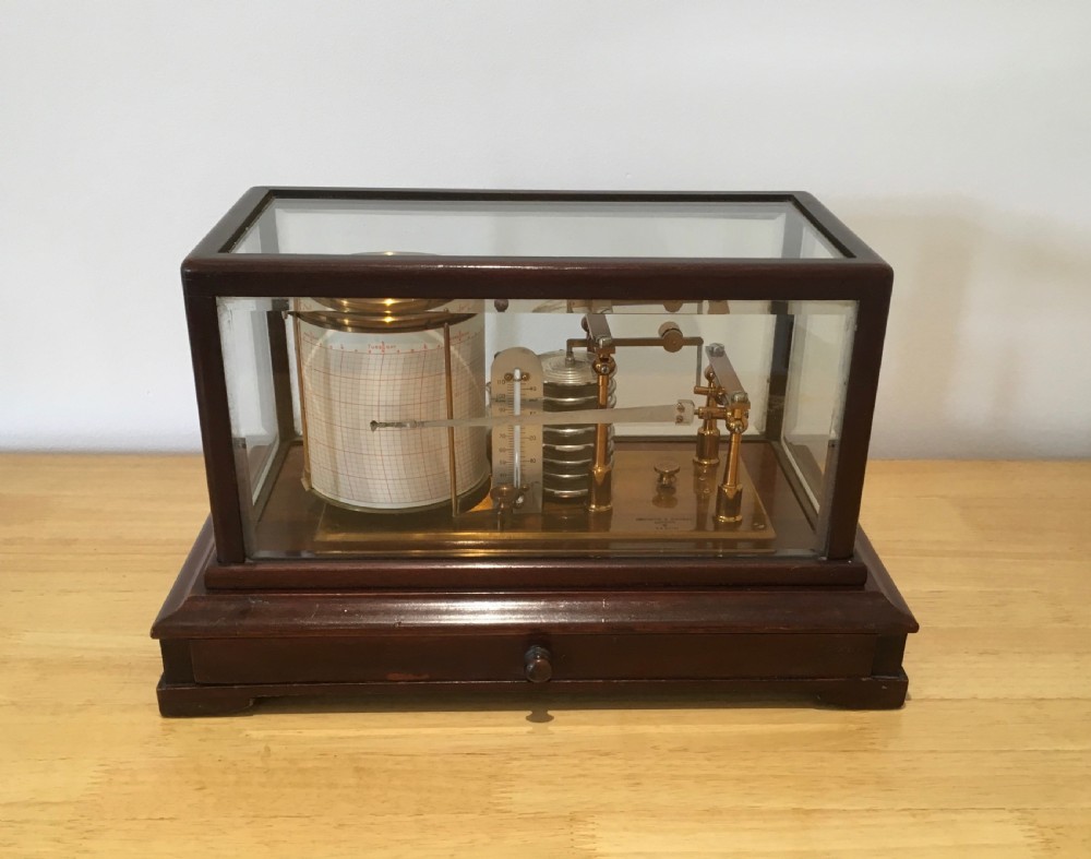 mahogany barograph by negretti zambra